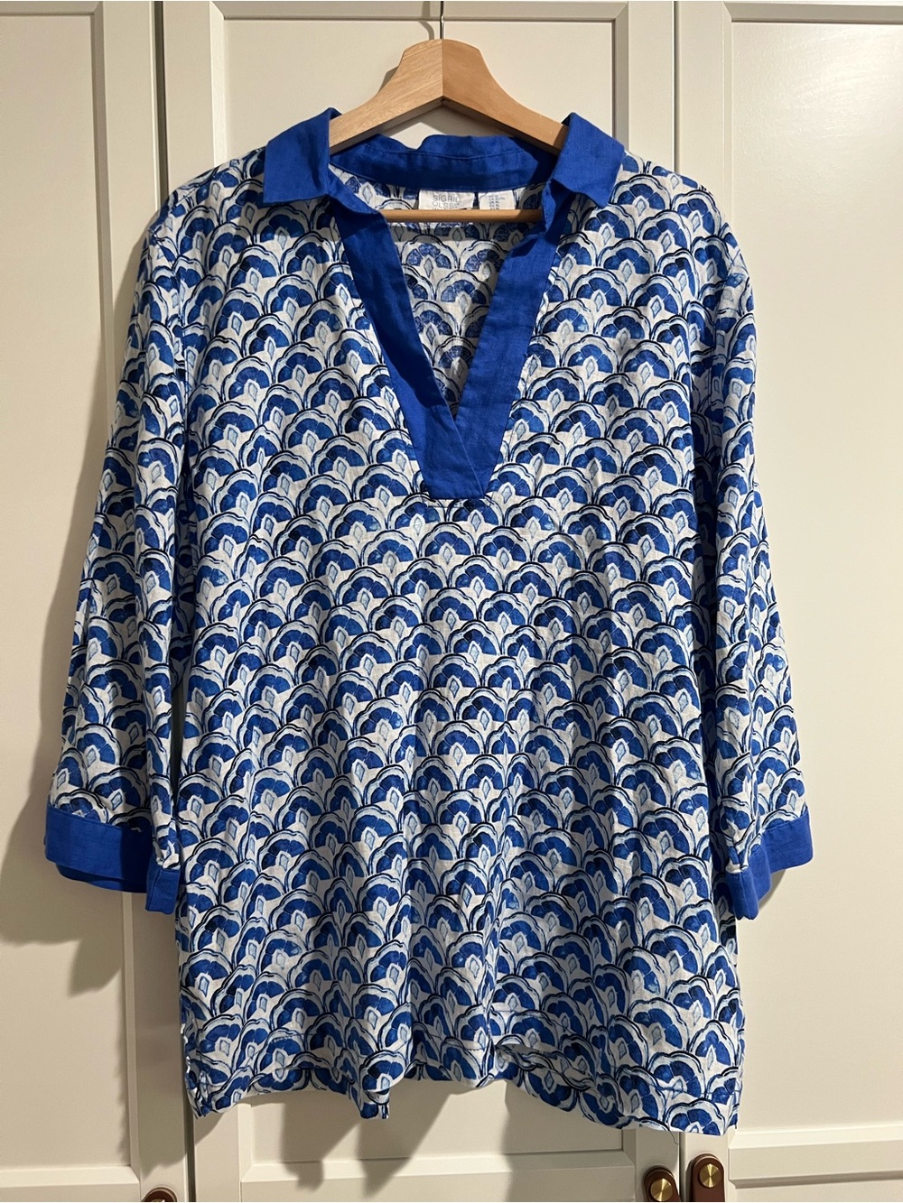 Sigrid Olsen 100% Linen Tunic Blouse